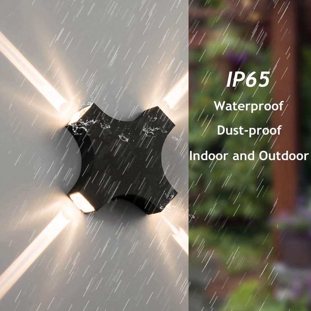 LED cross-shaped light top and bottom wall lamps, simple and modern outdoor waterproof, villa wall, courtyard, corridor wall-washing lights, cross-border details Picture