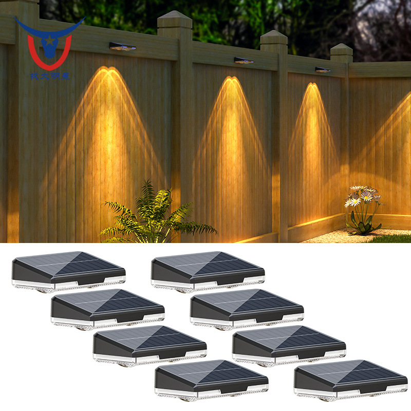 New solar wall lamp, outdoor waterproof garden lamp, garden wall lamp, home decoration, fence, railing and hanging wall lamp factory full figure