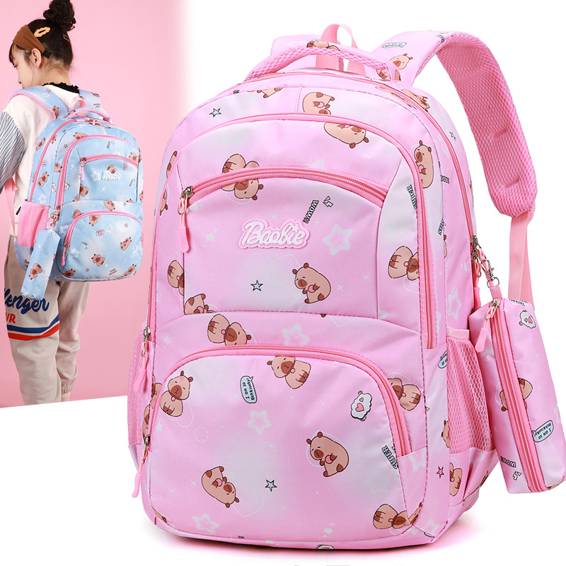 The new cartoon cute backpack is fresh and sweet. It is a large capacity schoolbag for primary and secondary school students details Picture