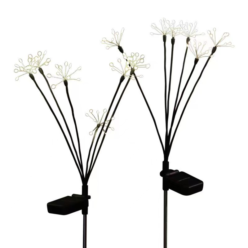 LED solar ground plug lawn smoke lamp, outdoor lamp, dandelion lamp, outdoor courtyard lamp, atmosphere lamp, Chinese style Item Picture
