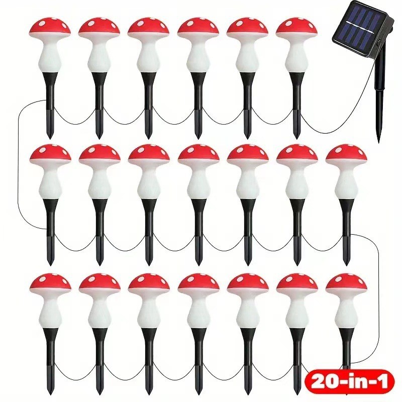 New solar-powered colored mushroom garden lamp, waterproof and sun-proof garden decorative lamp, cracked mushroom lawn lamp Application Scenario