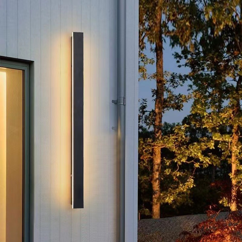 Outdoor waterproof LED strip wall lamps, courtyard villa gate long strip washing wall lamps, outdoor fence column wall lamps Specification drawing