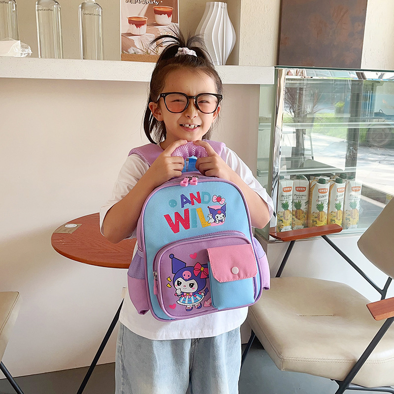 Cross-border Cartoon Kuromi children's schoolbag, kindergarten small and middle class backpack, Korean version for boys and girls to travel backpack Specification drawing