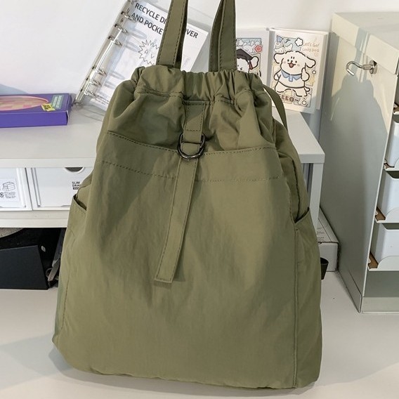 New cross-border lightweight hand-held fabric bag, artistic girl's shrink backpack, casual, exquisite, trendy and versatile handbag Specification drawing