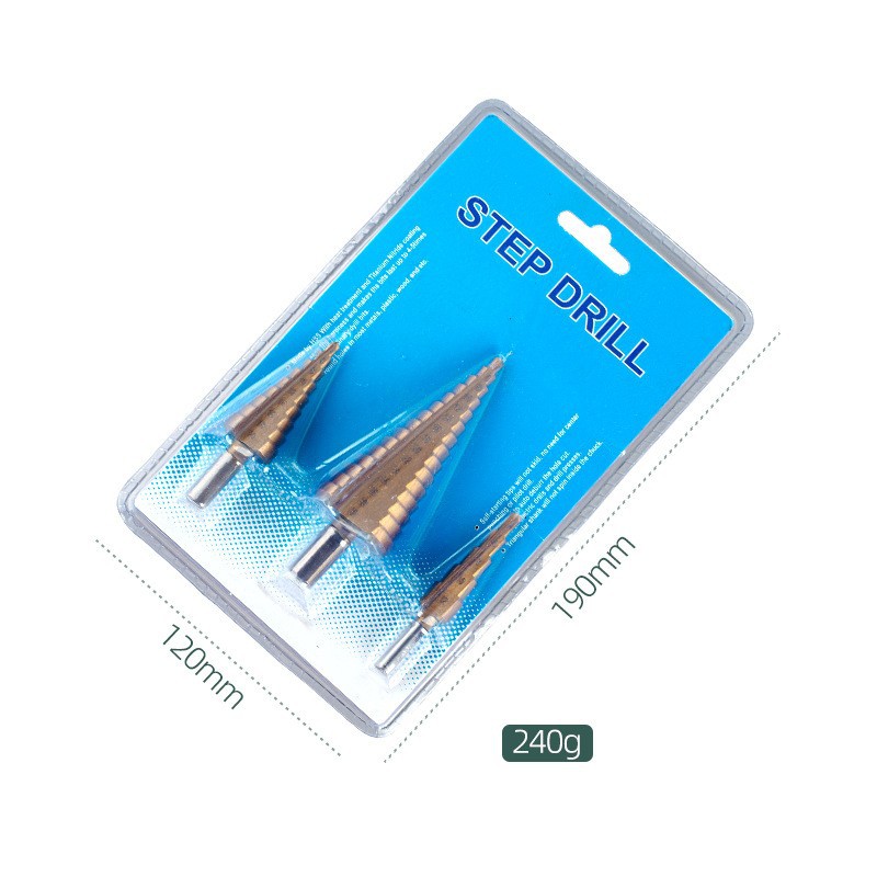 Yunbei hexagonal handle straight groove pagoda drill, triangular handle spiral step drill, iron and aluminum plate wood and plastic hole opening and reaming drill undefined