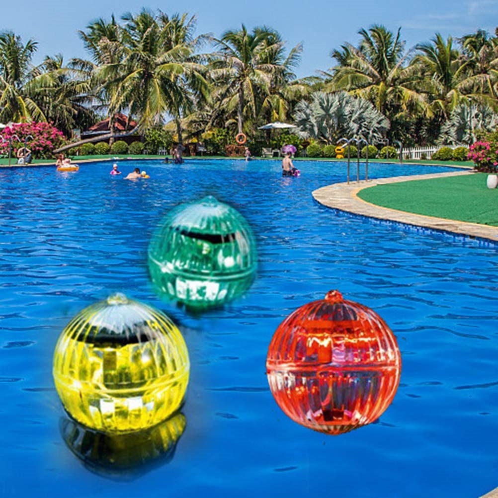 Solar floating swimming pool light, LED color-changing waterproof pond light, water float light, water pond hot spring fountain, diving light details Picture