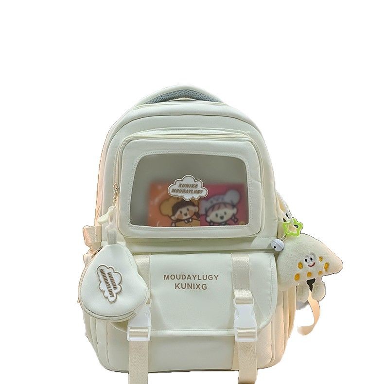 2025 New Korean version forest-style student all-in-one transparent patchwork backpack, campus Japanese-style large-capacity backpack for girls Item Picture