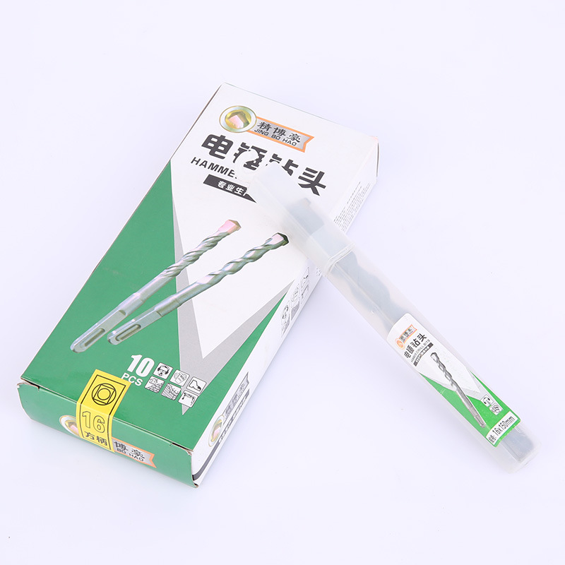 Square-handled four-pit hard alloy electric hammer drill bit, concrete cement wall construction drilling and wall-penetrating impact drill bit Application Scenario