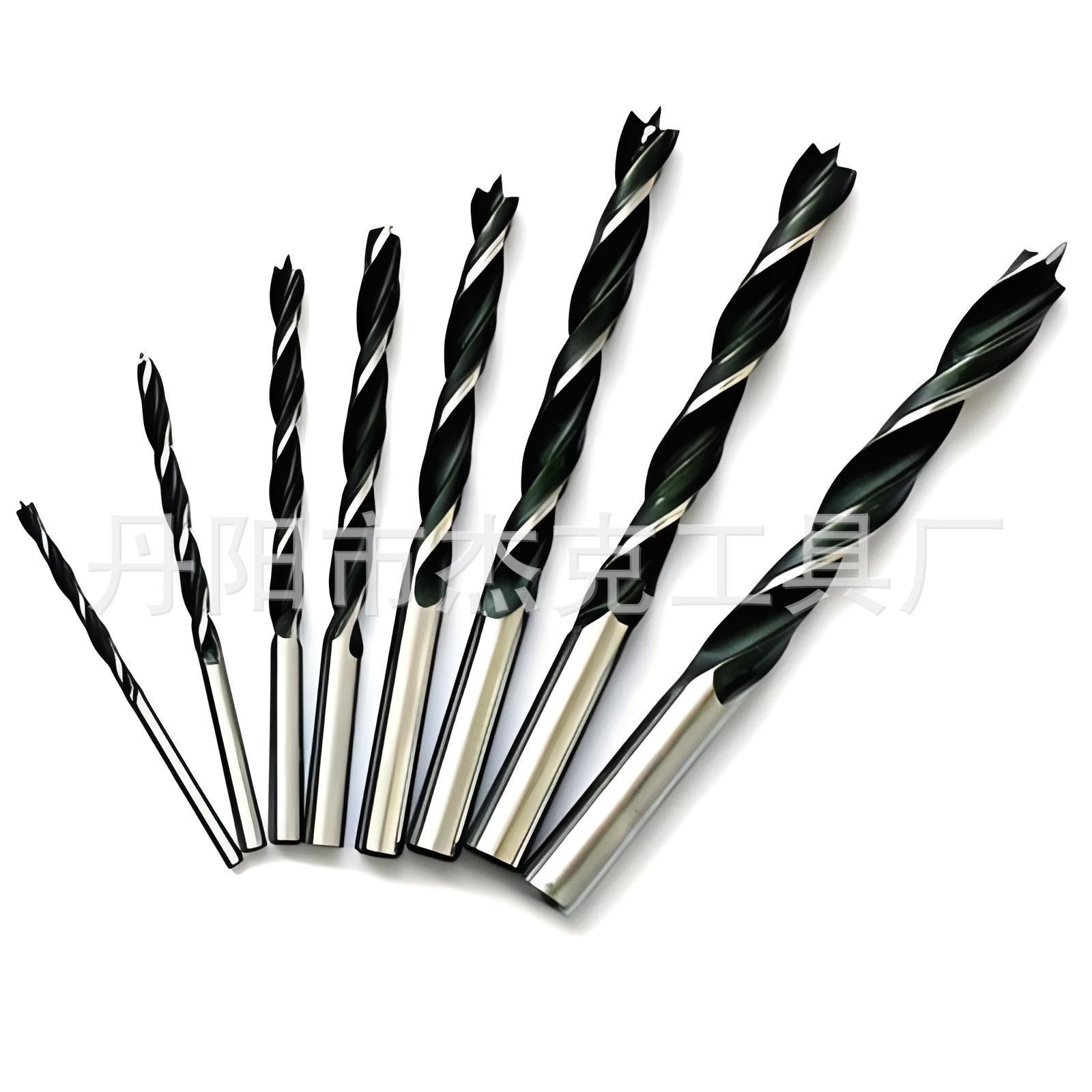 Hot-selling three-pointed woodworking drill manufacturer direct sales of woodworking hole openers, woodworking drills, electric drills, bench drills, positioning hole opening drill bits Item Picture