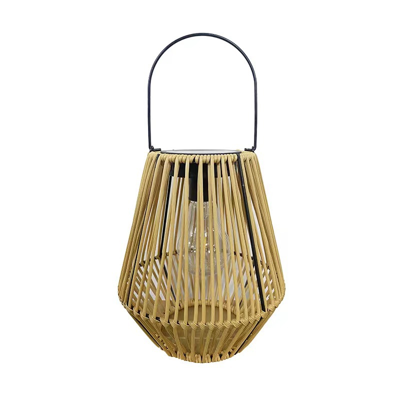 Solar-powered handcrafted rattan hand-held lanterns with high appearance standards, creative rattan decorative atmosphere lights, and courtyard garden decorative lights Item Picture