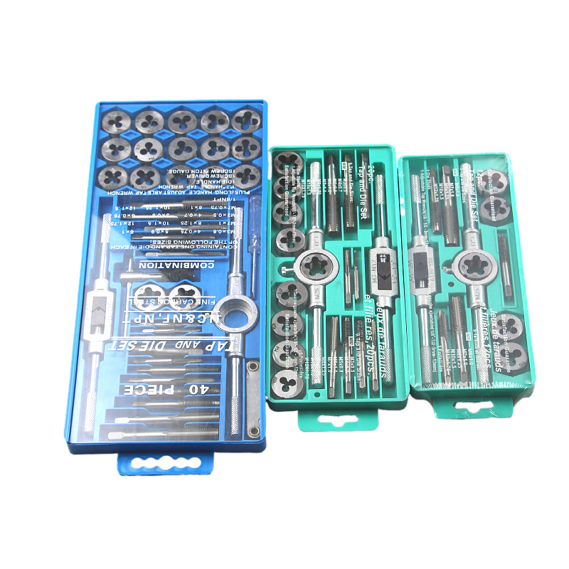 Wholesale of metric alloy steel tap and die combination sets, taps, wrenches, winch stands, manual special hardware tools details Picture