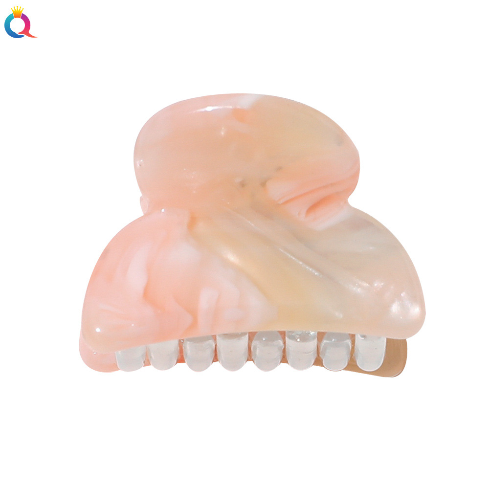 Qiyue acetic acid board hair clip, fashionable heart-shaped round hair claws, simple geometric small hair clip hair accessory Item Picture