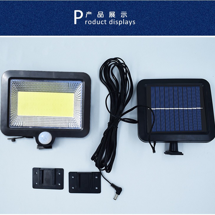 amazon Cross-border Solar 100LED split COB sensor wall lamp, corridor and courtyard lamp, wall-mounted small street lamp details Picture