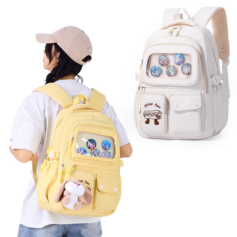 A cute female student's Instagram backpack with a large capacity for college students, a backpack for high school and junior high school students, and a backpack with a high level of appearance full figure