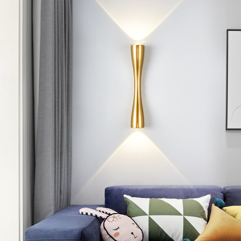 Wholesale modern and simple indoor and outdoor hotel corridor, entrance, bedside, staircase LED long horn wall lamps Specification drawing