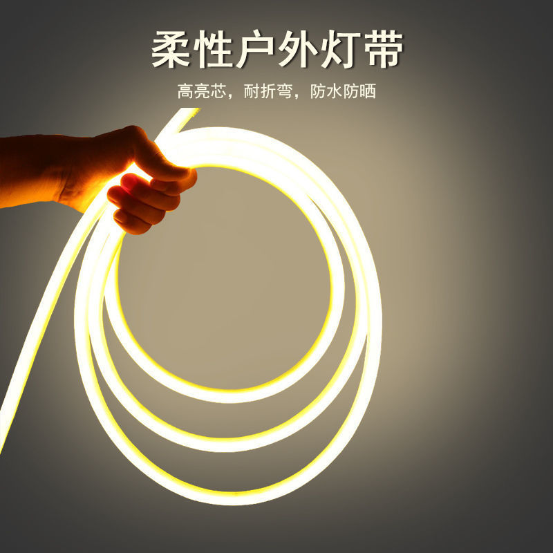 Circular light strips, led outdoor waterproof light strips, ultra-bright neon light strips, soft light strips, long strips, 360-degree luminous light strips, 220v Specification drawing