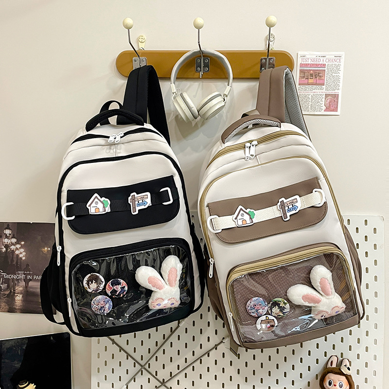 New Japanese-style transparent comic exhibition student large-capacity backpack, Baji Schoolbag and Guziwa backpack full figure