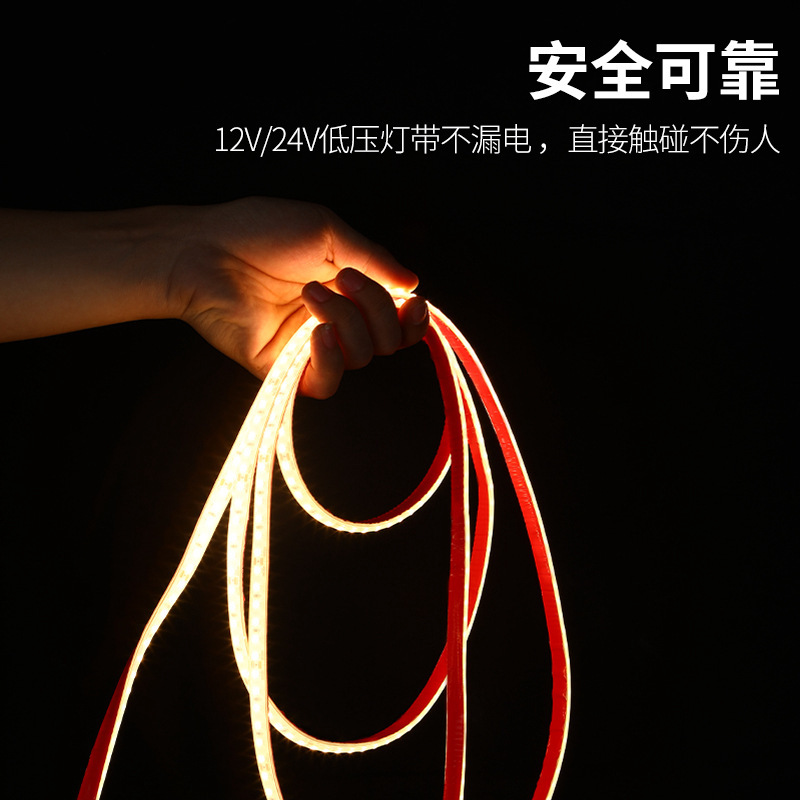 24V120 beads IP68 outdoor swimming pool fish tank 2835LED solid silicone extruded light strip retail waterproof Specification drawing