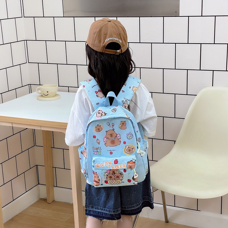 Cute cartoon new backpack, schoolbag and girl's bag for kindergarten Kapibala travel Application Scenario
