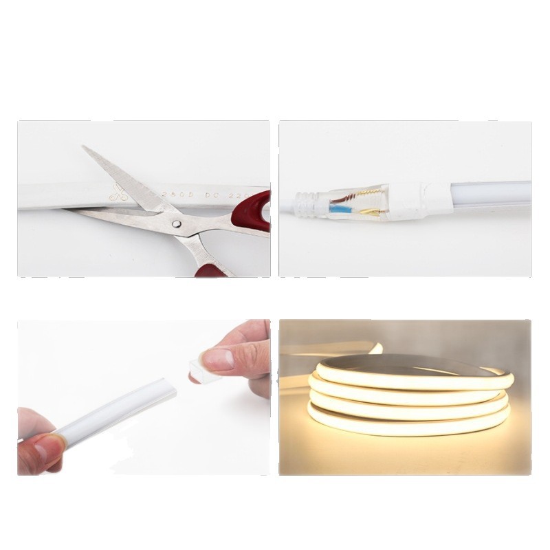 cob light strip LED ultra-bright high-voltage 220v outdoor waterproof home living room ceiling self-adhesive ceiling project soft light strip Item Picture
