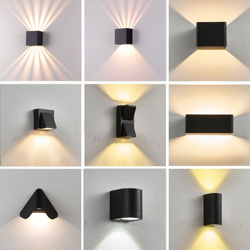 Hotel creative corridor staircase and corridor project, bedside wall lamp, aluminum material, modern and simple outdoor waterproof led wall lamp details Picture