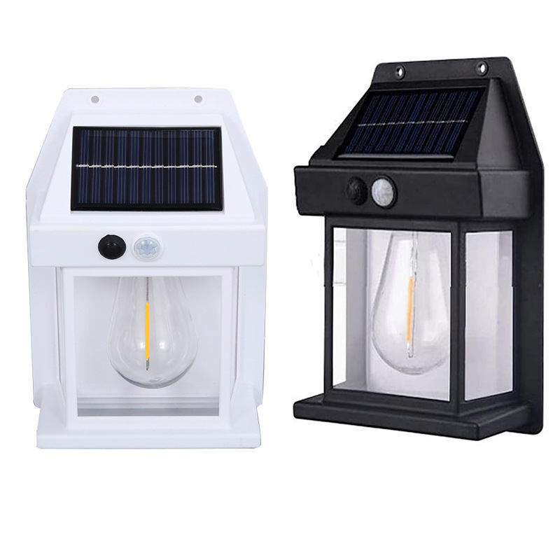 Cross-border outdoor solar wall lamps, outdoor waterproof tungsten filament lamps, sensor garden lamps, garden villa lighting, house lamps details Picture