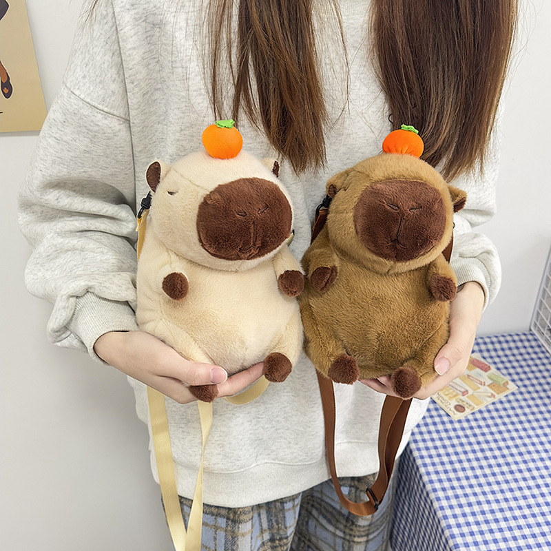 Cute plush toys, capybara bags, capibara dolls, plush single-shoulder bags, and stylish backpacks for girls full figure