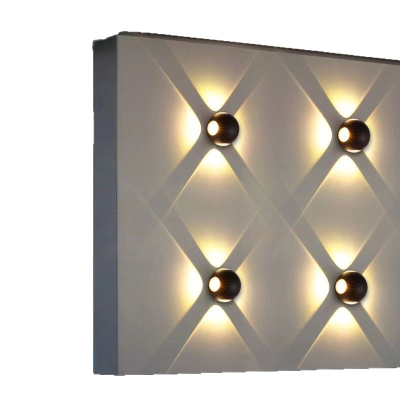 Wall lamps, outdoor waterproof led exterior wall lamps, outdoor entrance wall washing lamps, double-head up and down illumination lamps, background wall lamps Item Picture