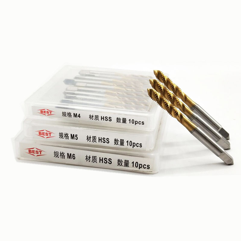 BEST Titanium-coated tip taps, threaded taps, titanium-coated spiral taps M2/3/4/5/6/8/10 Specification drawing