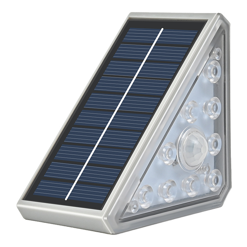Solar staircase lights, outdoor waterproof step lights, courtyard floor lights, led lights, walkway lights, self-adhesive household night lights Item Picture