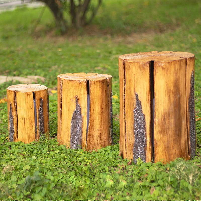 Outdoor hollowed-out illuminated tree stump lights, shaped lights, decorative lawn lights, garden villa scenic area lighting, shaped landscape lights details Picture