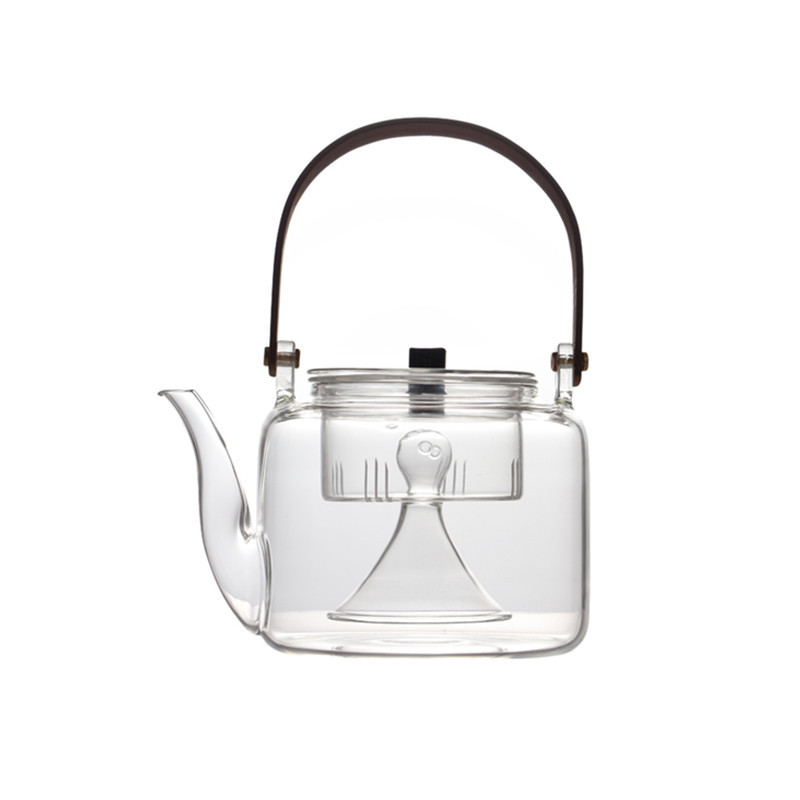 Double-purpose steaming and boiling pot with a leaky handle, high borosilicate glass steaming and boiling one-piece handle, large household steaming and boiling teapot Item Picture