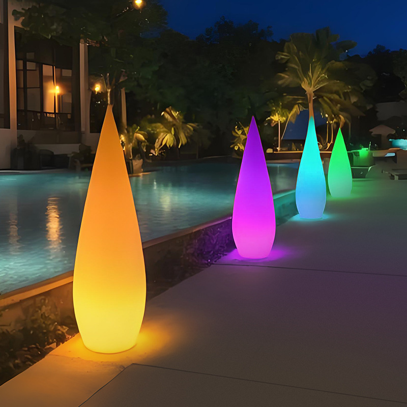 Outdoor floor lamps, water drop lamps, waterproof lawn lamps, villa courtyard garden terrace atmosphere lamps, landscape courtyard decoration full figure
