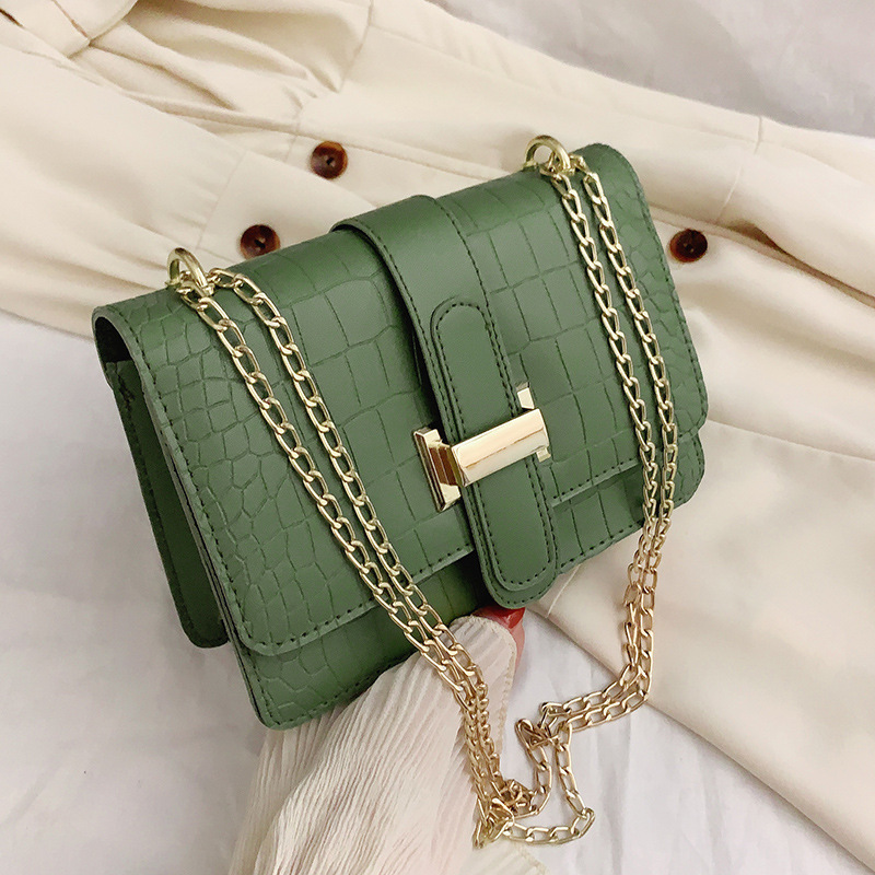 Women's single-shoulder bag with stone pattern crossbody bag, 2022 Spring new style embossed solid color small square bag, cross-border wholesale details Picture