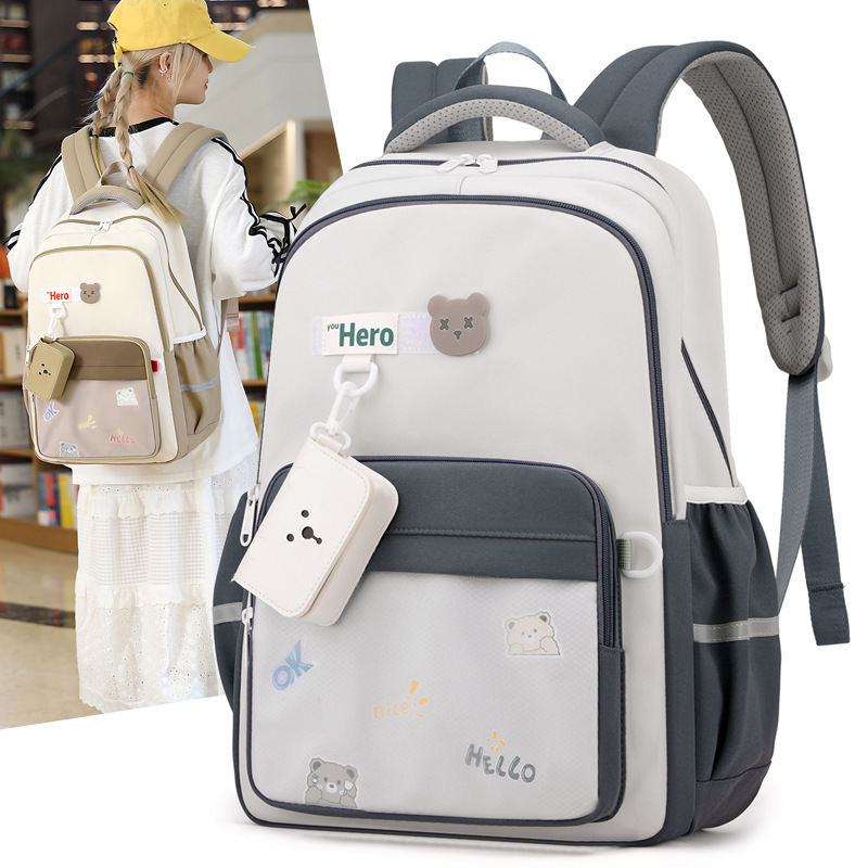 New large-capacity backpack for junior high school girls, travel backpacks for primary school, high school and college students Specification drawing