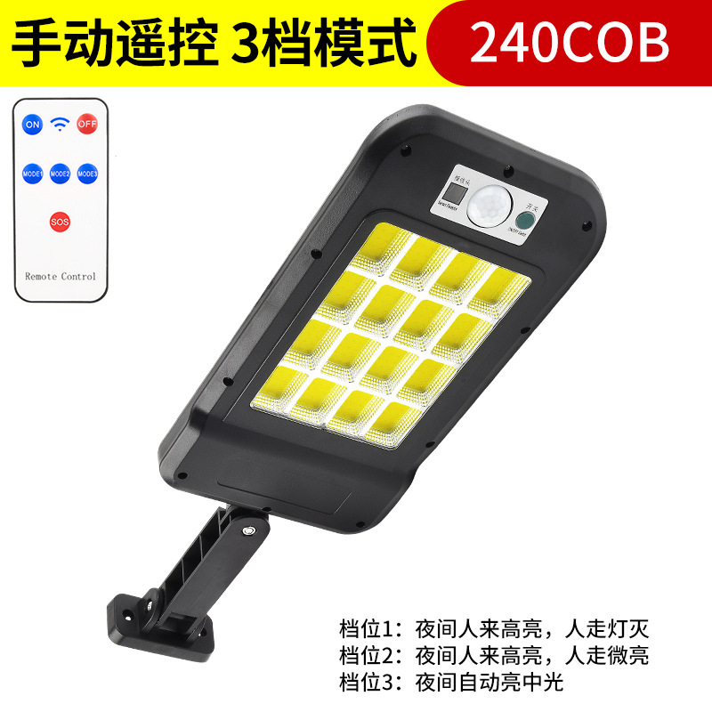 Cross-border new solar street lamps, outdoor human body sensor wall lamps, courtyard, fence, road lighting LED small street lamps Specification drawing