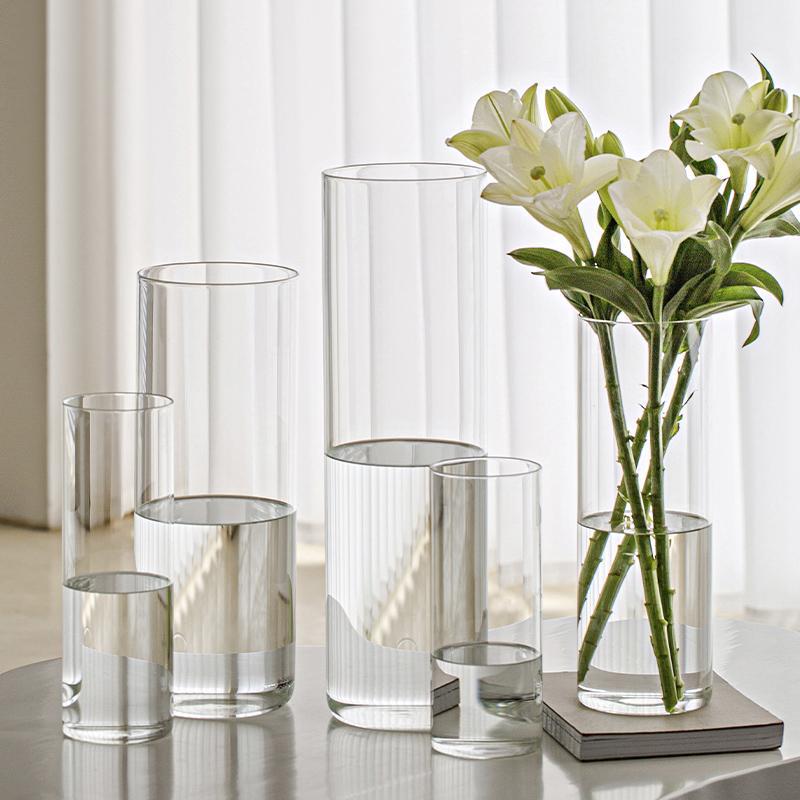 High borosilicate glass hydroponic plant bottle, indoor desktop small flowerpot, moss ecological bottle, straight tube flower arrangement vase Specification drawing