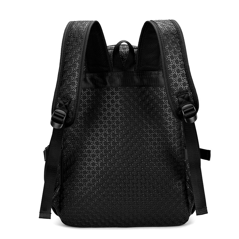 New men's backpack, new versatile and casual student schoolbag, PU leather trendy and high-end business bag, computer backpack Specification drawing