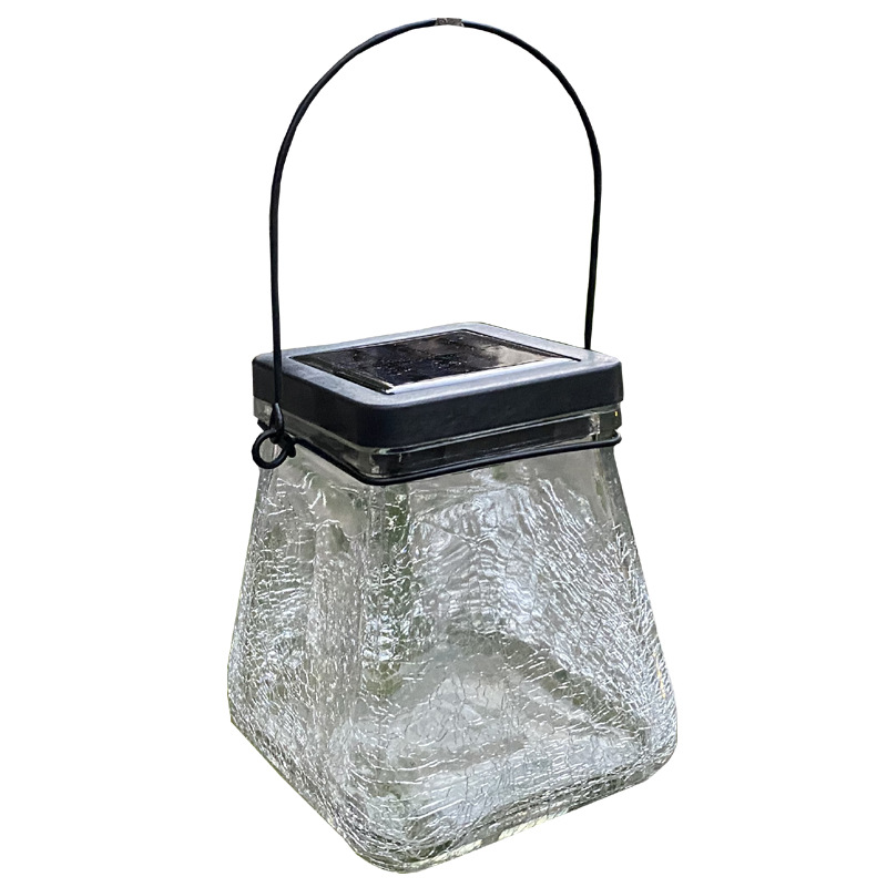 Solar crack hanging lamp, outdoor garden and courtyard lamp, solar square glass table lamp Item Picture