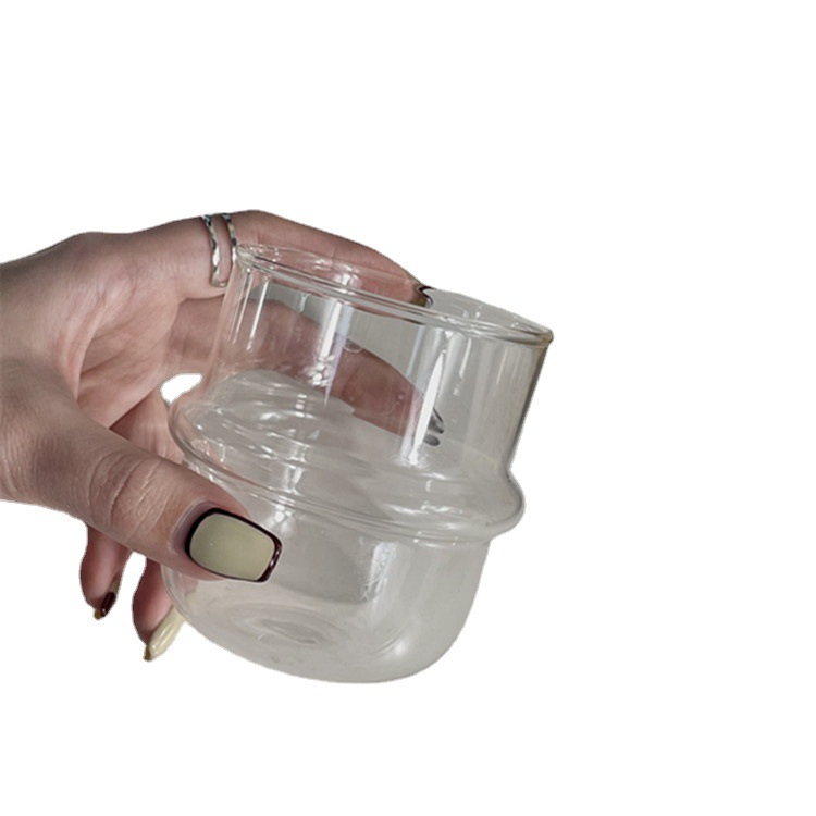 Household high borosilicate glass single-layer cup, transparent glass juice milk globe cup, coffee pudding cup Item Picture