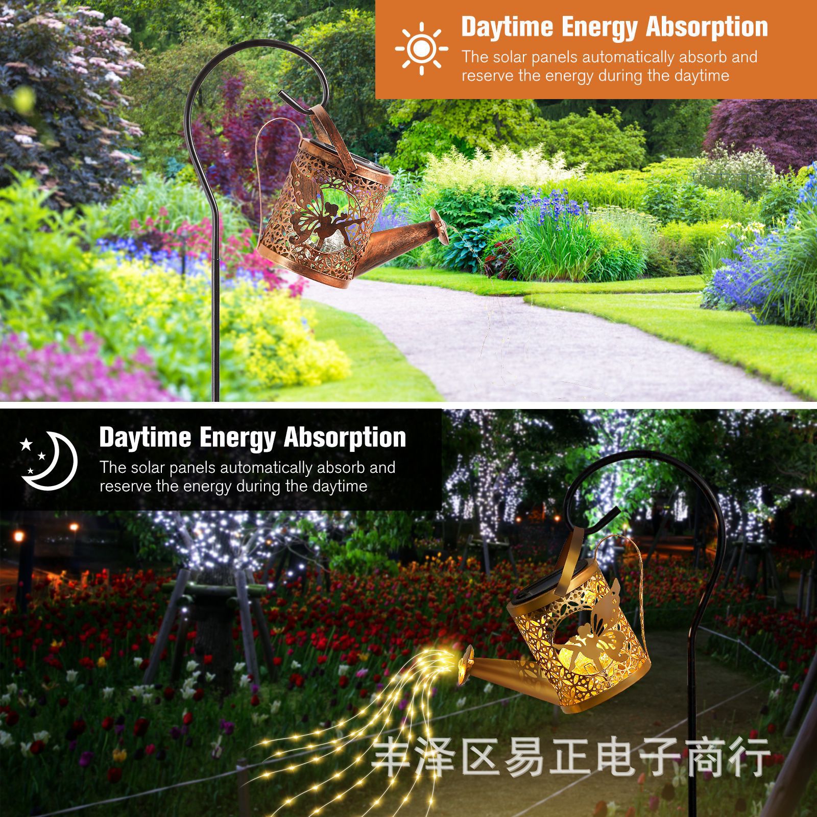 New solar water bottle lamp, solar angel water bottle, garden decorative lamp, party decorative luminous lamp Item Picture