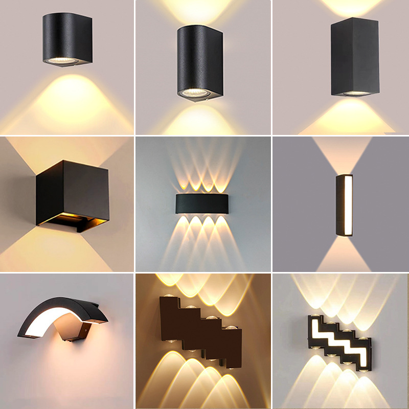 Outdoor waterproof led wall lamps, staircase, villa, hotel exterior wall, courtyard indoor wall lamps, double-head up and down lighting, wall-washing lamps full figure