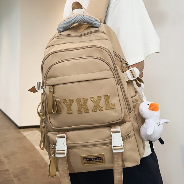 Korean vintage style backpack for men, simple high school and college students, campus cultural travel backpack for women, trendy Instagram schoolbag for women full figure