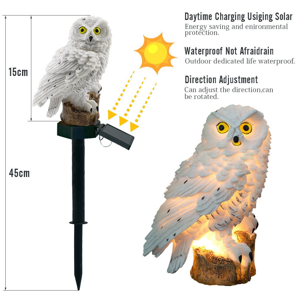 Cross-border solar owl lights, animal resin lights, courtyard garden lawn decorative ground insert lights, landscape night lights Application Scenario