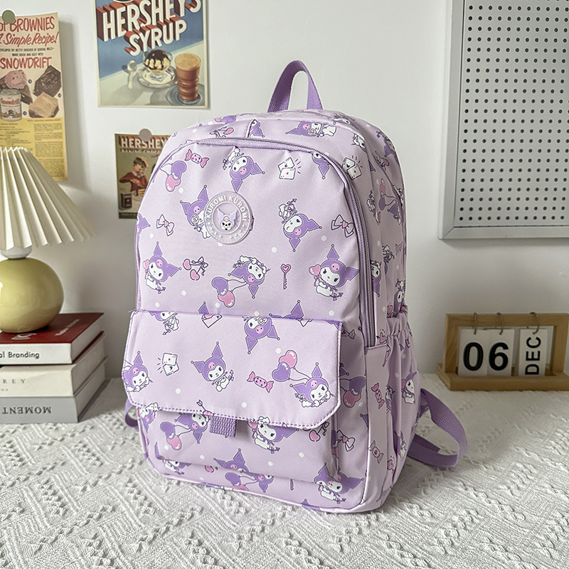 New cartoon graffiti backpack for girls, a large-capacity backpack for junior and senior high school students, a fresh and cute student bag Specification drawing