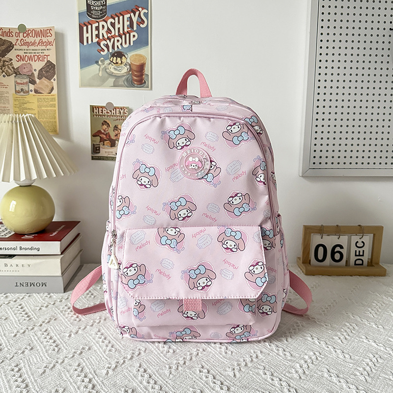 New cartoon graffiti backpack for girls, a large-capacity backpack for junior and senior high school students, a fresh and cute student bag details Picture