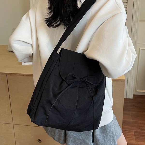 New Spring and summer Korean-style eye-catching niche lightweight pocket bow fresh single-shoulder bag for women's casual crossbody Specification drawing