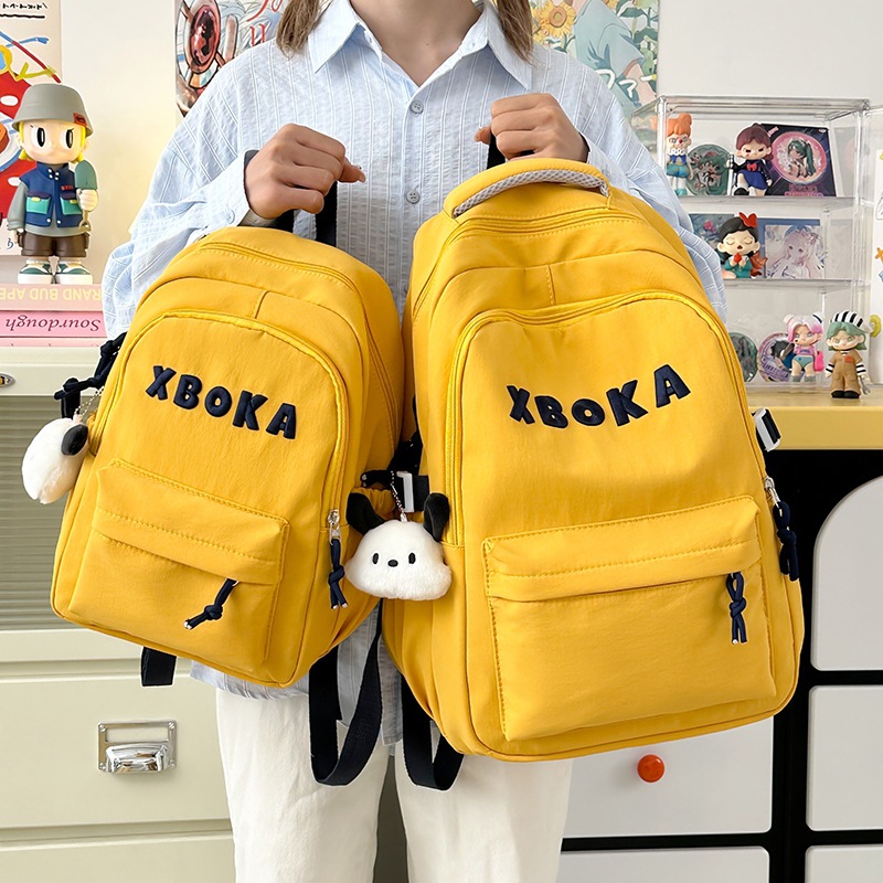 2025 New schoolbag for girls' junior high school birthday series, large-capacity college student casual backpack, letter backpack for junior and senior high school details Picture
