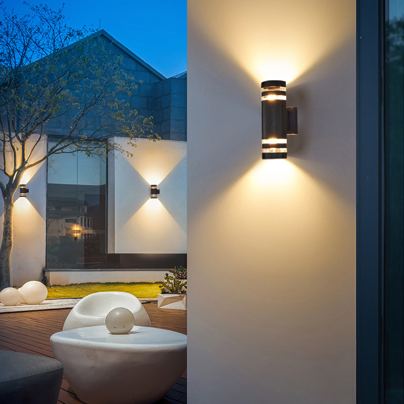 Amazon upper and lower wall lamps, corridor and balcony double-head modern and simple courtyard lamps, villa exterior spotlights, corridor lights Specification drawing