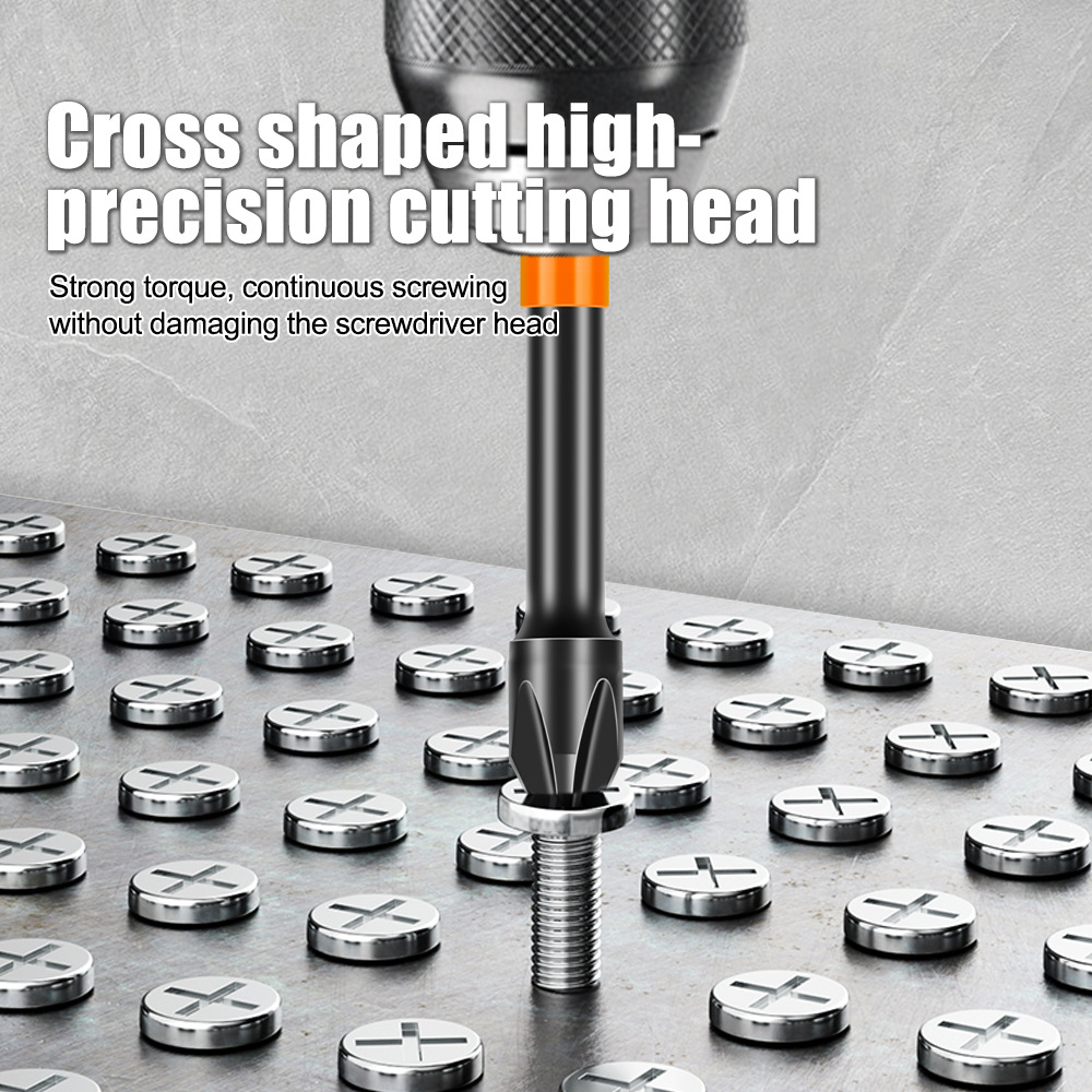 PH2 bullet head Cross torque screwdriver, cross Head screwdriver S2 steel electric screwdriver tip strong magnetic electric drill cross screwdriver details Picture